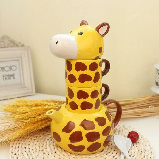 Alwht™ Giraffe Tea Kettle with 2 Tea Cups Set