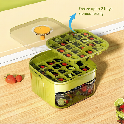 Ice Cube Tray with Lid and Bin